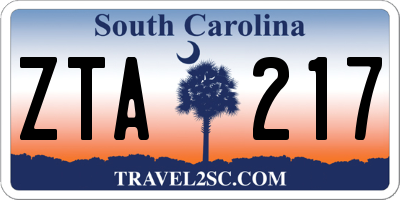 SC license plate ZTA217