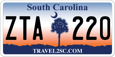 SC license plate ZTA220