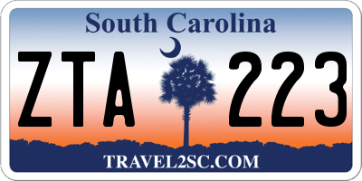 SC license plate ZTA223