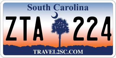 SC license plate ZTA224