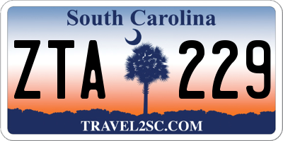 SC license plate ZTA229
