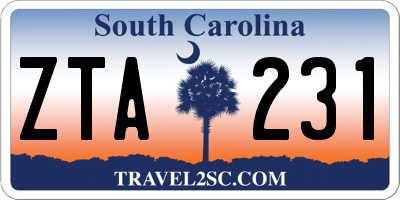 SC license plate ZTA231