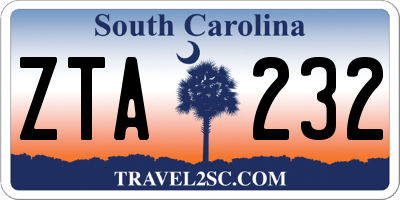 SC license plate ZTA232
