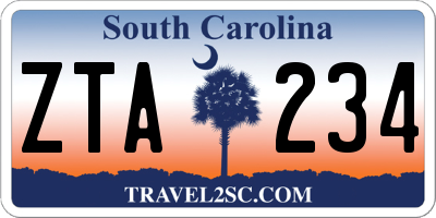 SC license plate ZTA234