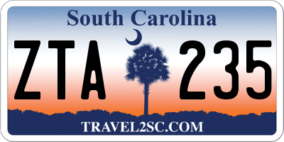 SC license plate ZTA235