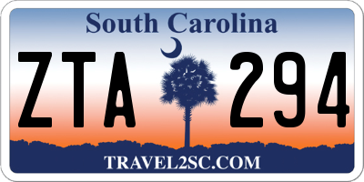 SC license plate ZTA294