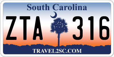 SC license plate ZTA316