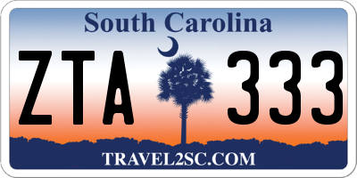 SC license plate ZTA333