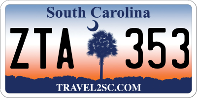 SC license plate ZTA353