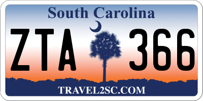 SC license plate ZTA366