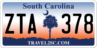 SC license plate ZTA378