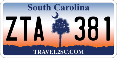 SC license plate ZTA381