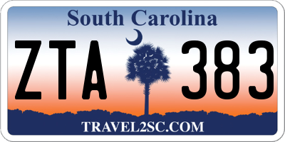 SC license plate ZTA383