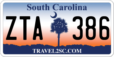 SC license plate ZTA386