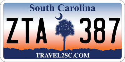 SC license plate ZTA387