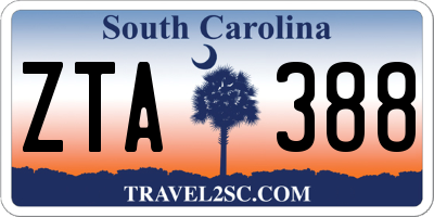 SC license plate ZTA388