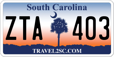 SC license plate ZTA403