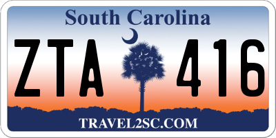 SC license plate ZTA416