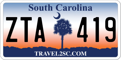 SC license plate ZTA419