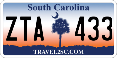 SC license plate ZTA433