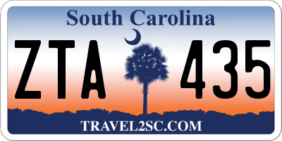 SC license plate ZTA435