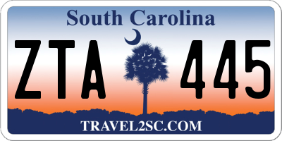 SC license plate ZTA445
