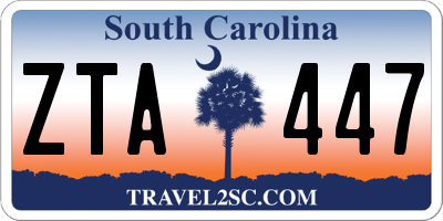 SC license plate ZTA447