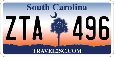 SC license plate ZTA496