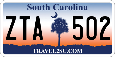 SC license plate ZTA502