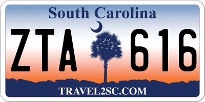 SC license plate ZTA616