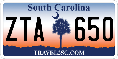 SC license plate ZTA650