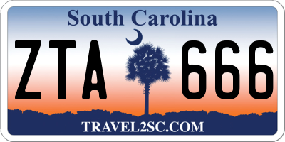 SC license plate ZTA666