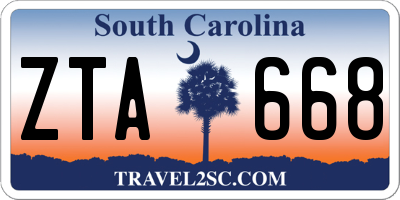 SC license plate ZTA668