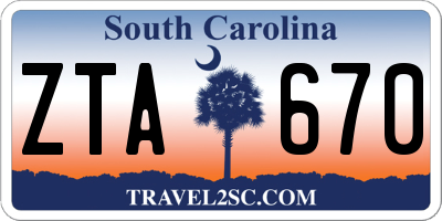 SC license plate ZTA670