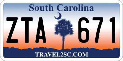 SC license plate ZTA671