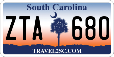 SC license plate ZTA680