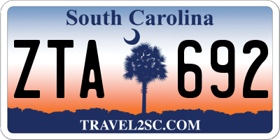 SC license plate ZTA692