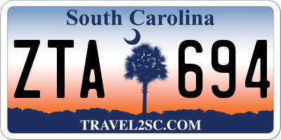 SC license plate ZTA694
