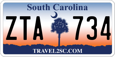 SC license plate ZTA734