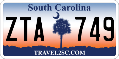 SC license plate ZTA749
