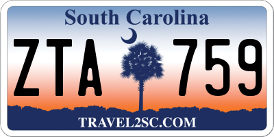 SC license plate ZTA759