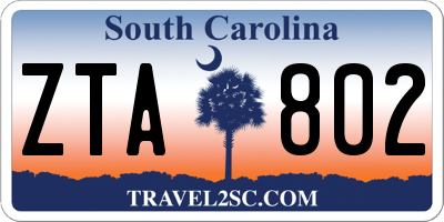 SC license plate ZTA802