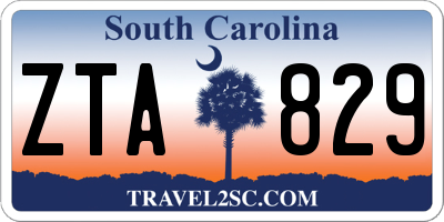 SC license plate ZTA829