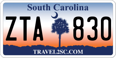 SC license plate ZTA830