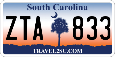 SC license plate ZTA833