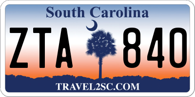 SC license plate ZTA840
