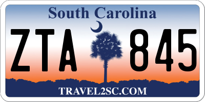 SC license plate ZTA845