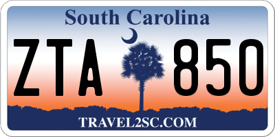 SC license plate ZTA850