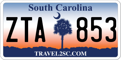 SC license plate ZTA853