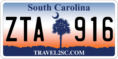 SC license plate ZTA916